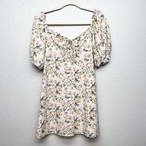 Bebop Milkmaid Babydoll Foral Mini Dress Womens Small Puff Sleeve Cottagecore